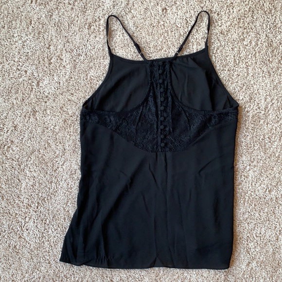 Black racerback tank with lace and button back - Picture 5 of 5